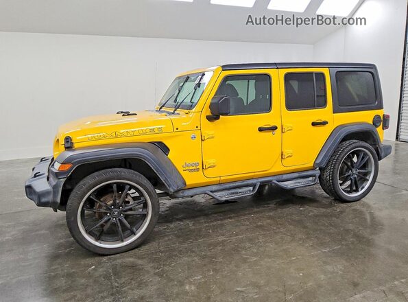 1C4HJXDNXLW223159 2020 JEEP WRANGLER Желтый Передняя левая четверть