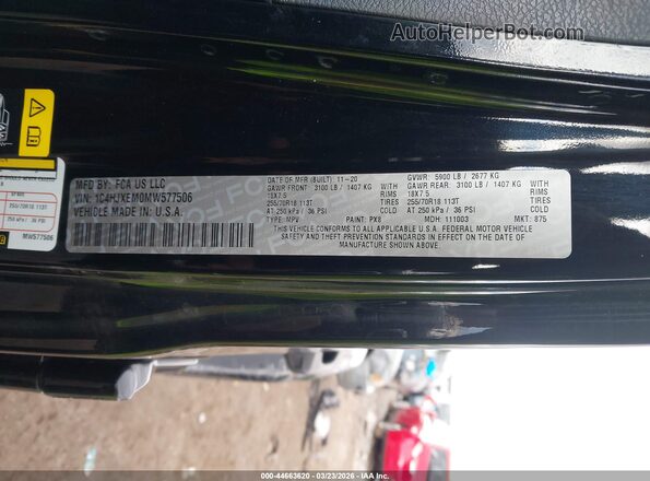 1C4HJXEM0MW577506 2021 JEEP WRANGLER UNLIMITED Черный Вид подкапотного пространства