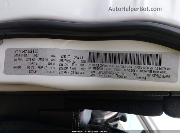1C4PJLAB1HW664037 2017 JEEP CHEROKEE White Շարժիչի բաժամունքի տեսք