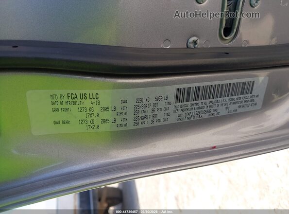 1C4PJLLB2KD165036 2019 JEEP CHEROKEE Серебряный Вид подкапотного пространства