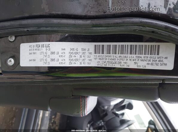 1C4PJMBS8GW361209 2016 JEEP CHEROKEE Черный Вид подкапотного пространства