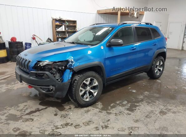 1C4PJMBSXHW648732 2017 JEEP CHEROKEE Blue წინა მარცხენა ხედი სამი მეოთხედიდან