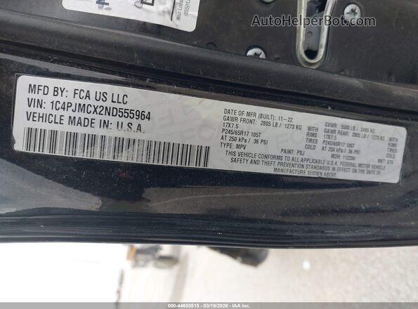 1C4PJMCX2ND555964 2022 JEEP CHEROKEE Черный Вид подкапотного пространства