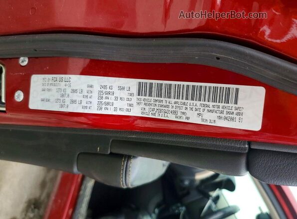 1C4PJMDB7GW314993 2016 JEEP CHEROKEE Красный Вид наклейки с VIN-кодом