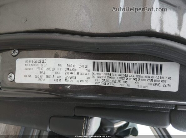 1C4PJMDB9JD551200 2018 JEEP CHEROKEE Серый Вид подкапотного пространства