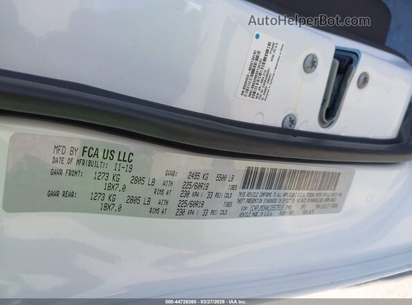 1C4PJMDNXLD557519 2020 JEEP CHEROKEE Белый Вид подкапотного пространства