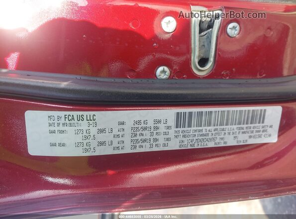 1C4PJMDX2KD420767 2019 JEEP CHEROKEE Коричневый Вид подкапотного пространства