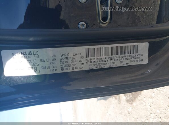 1C4PJMLX8JD604143 2018 JEEP CHEROKEE Черный Вид подкапотного пространства