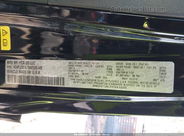 1C4PJXEN7SW526148 2025 JEEP WRANGLER Черный Вид подкапотного пространства