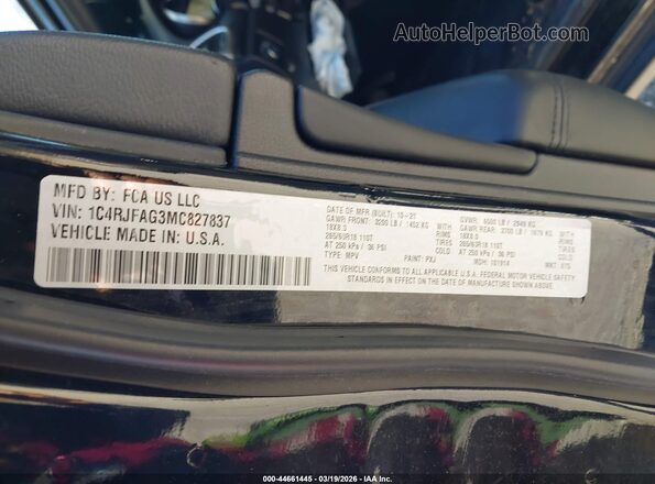1C4RJFAG3MC827837 2021 JEEP GRAND CHEROKEE Черный Вид подкапотного пространства
