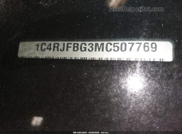 1C4RJFBG3MC507769 2021 JEEP GRAND CHEROKEE Бордовый 