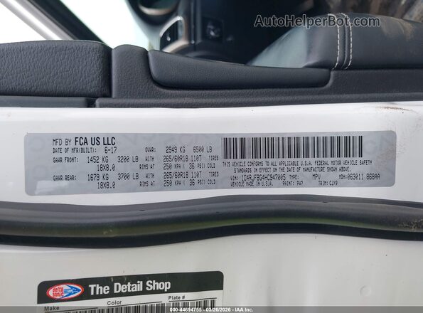1C4RJFBG4HC947005 2017 JEEP GRAND CHEROKEE Белый Вид подкапотного пространства