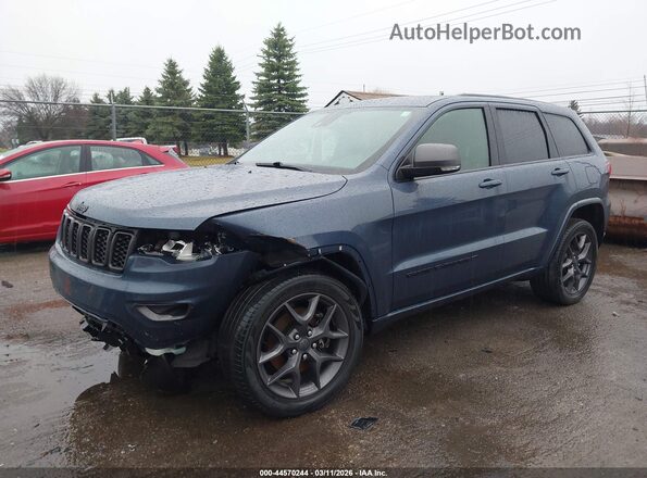 1C4RJFBG7MC653589 2021 JEEP GRAND CHEROKEE Синий Передняя левая четверть