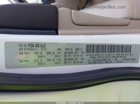 1C4RJFCGXLC150328 2020 JEEP GRAND CHEROKEE White Vista del compartimento del motor