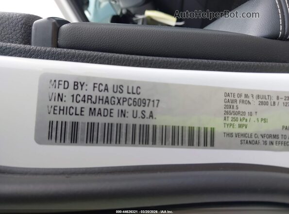 1C4RJHAGXPC609717 2023 JEEP GRAND CHEROKEE Белый Вид подкапотного пространства