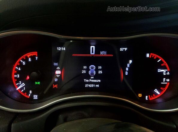 1C4SDJFT5KC652831 2019 DODGE DURANGO Серый Вид щитка приборов