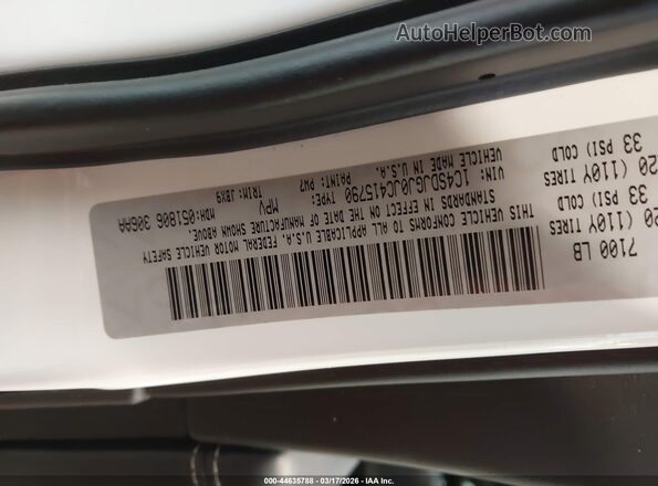 1C4SDJGJ0JC415790 2018 DODGE DURANGO Белый Вид подкапотного пространства