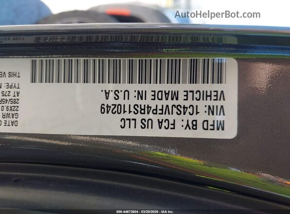 1C4SJVFP4RS110249 2024 JEEP GRAND WAGONEER Черный Вид подкапотного пространства