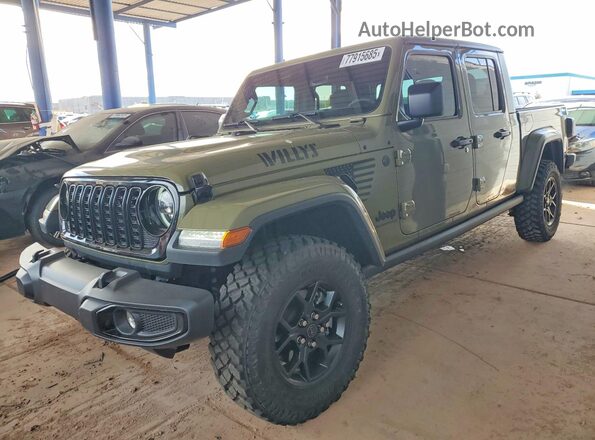1C6PJTAG9SL515600 2025 JEEP GLADIATOR Зеленый Передняя левая четверть