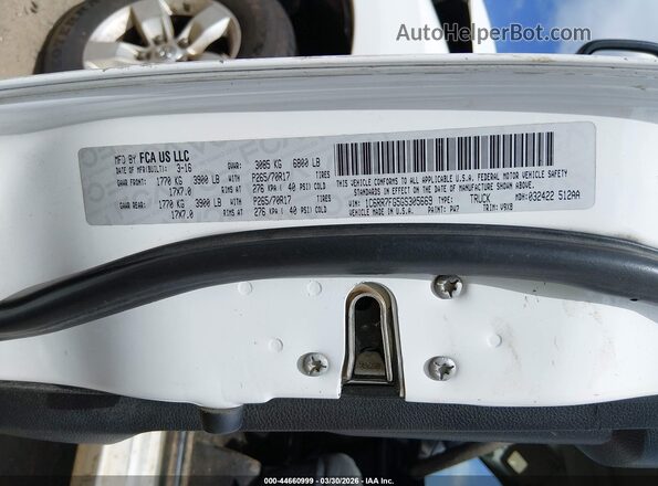 1C6RR7FG5GS305669 2016 RAM 1500 Белый Вид подкапотного пространства