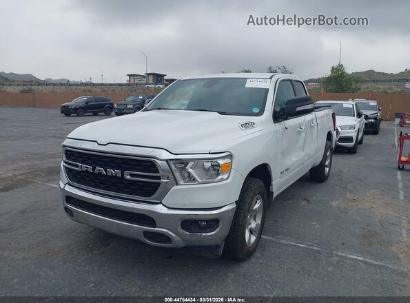 1C6SRFBTXNN234544 2022 RAM 1500 White წინა მარცხენა ხედი სამი მეოთხედიდან