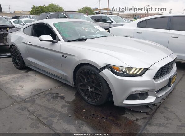 1FA6P8AM1G5221017 2016 FORD MUSTANG Серебряный Передняя правая четверть
