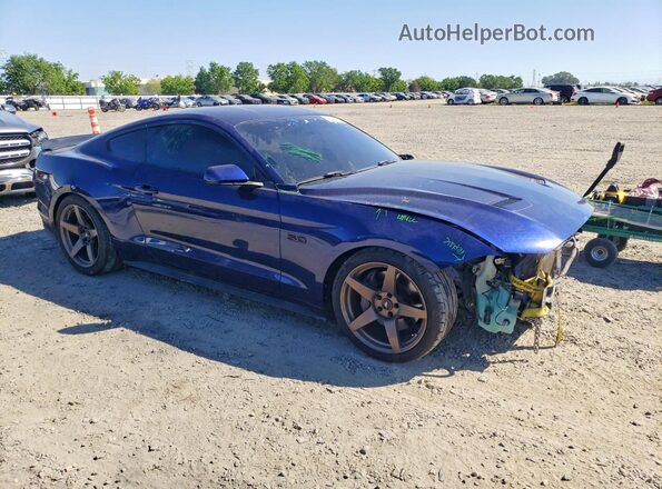 1FA6P8CF4K5106404 2019 FORD MUSTANG Синий Передняя правая четверть