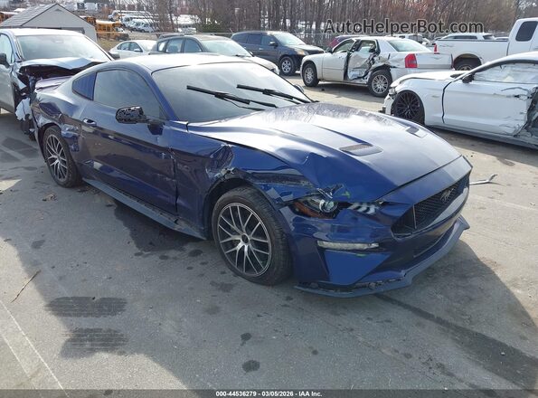 1FA6P8CF7J5106542 2018 FORD MUSTANG Синий Передняя правая четверть