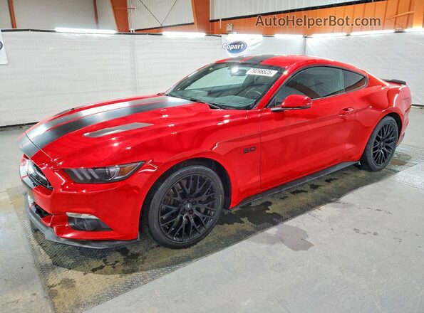 1FA6P8CF9H5308373 2017 FORD MUSTANG Красный Передняя левая четверть