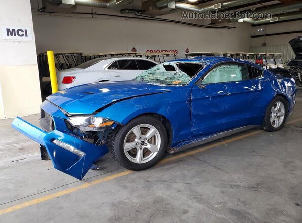 1FA6P8TH0K5118843 2019 FORD MUSTANG Blue Front left