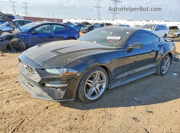 1FA6P8TH2K5130296 2019 FORD MUSTANG Black Передня ліва чверть