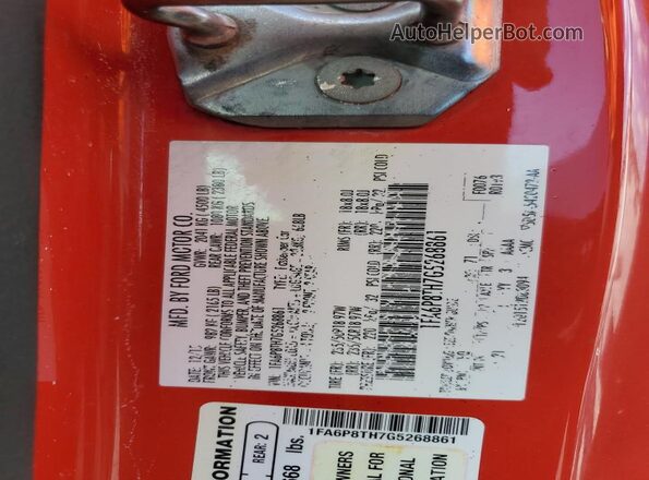 1FA6P8TH7G5268861 2016 FORD MUSTANG Красный Вид наклейки с VIN-кодом