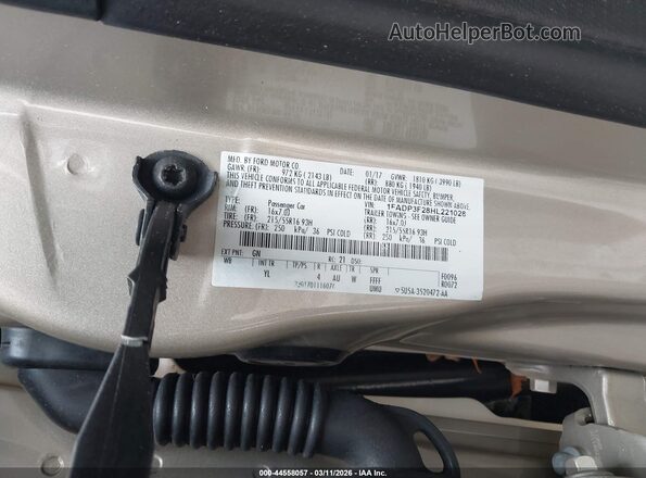 1FADP3F28HL221028 2017 FORD FOCUS Бежевый Вид подкапотного пространства