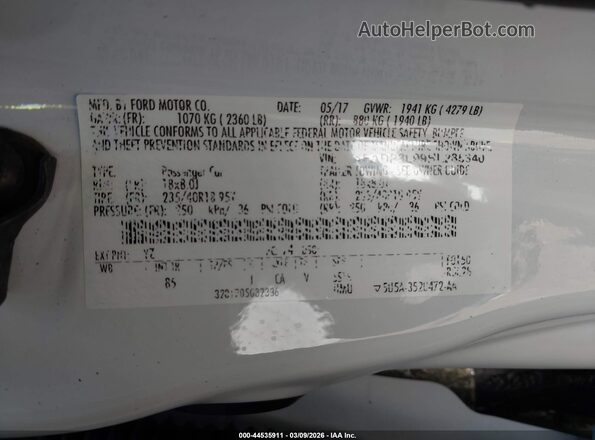 1FADP3L99HL285340 2017 FORD FOCUS ST White Vista del compartimento del motor