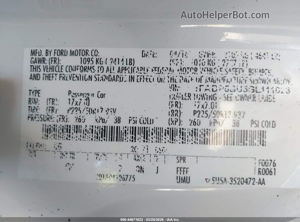 1FADP5BU5GL111023 2016 FORD C-MAX HYBRID Белый Вид подкапотного пространства
