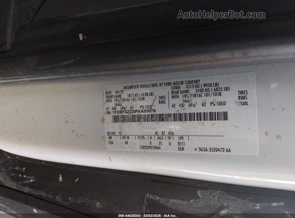 1FDBF6ZG3PKA09876 2023 FORD TRANSIT-350 White ძრავის განყოფილების ხედი
