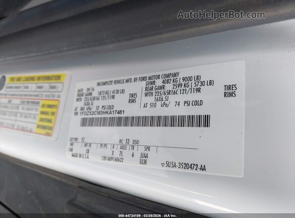 1FDZX2CM3HKA17481 2017 FORD TRANSIT-350 White Engine compartment view