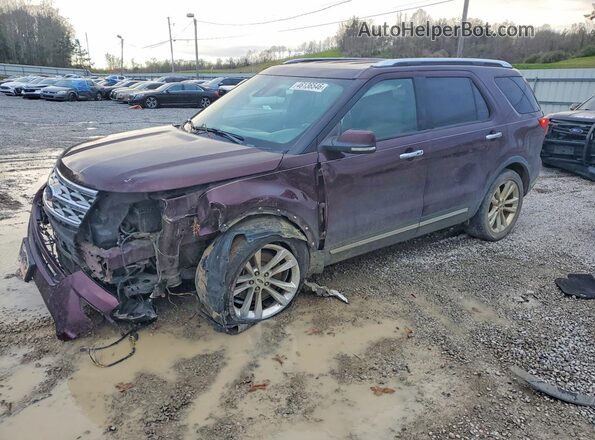 1FM5K7F85JGC63529 2018 FORD FORD EXPLORER Темно-бордовый Передняя левая четверть