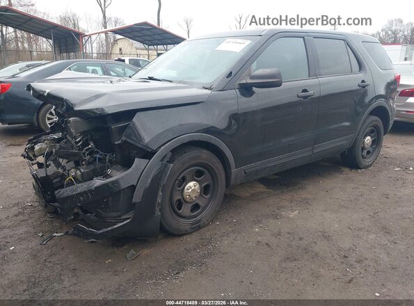 1FM5K8AR4GGD32287 2016 FORD UTILITY POLICE INTERCEPTOR Black Առջևի ձախ երեք քառորդ տեսարան