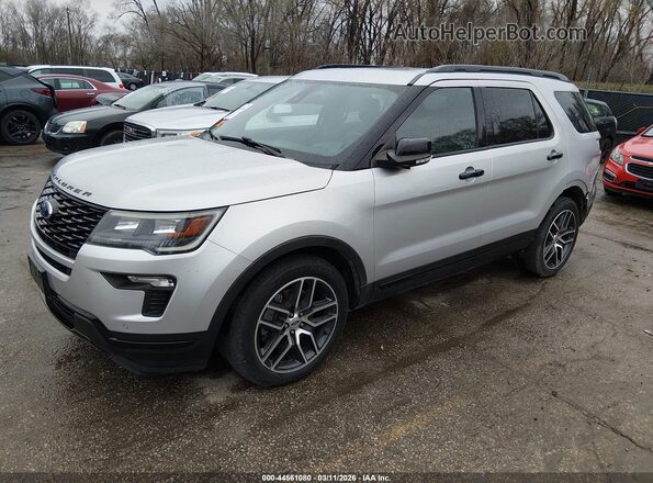 1FM5K8GT6JGC71177 2018 FORD FORD EXPLORER Серебряный Передняя левая четверть
