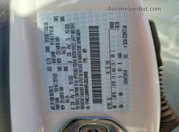 1FMCU0MN9RUB24888 2024 FORD ESCAPE White Widok naklejki z numerem VIN