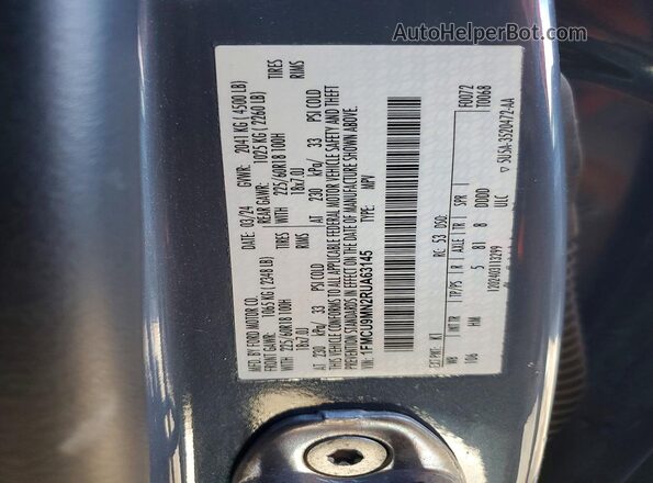 1FMCU9MN2RUA63145 2024 FORD ESCAPE Серый Вид наклейки с VIN-кодом