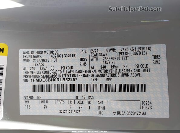 1FMDE8BH0RLB52257 2024 FORD BRONCO Зеленый Вид подкапотного пространства