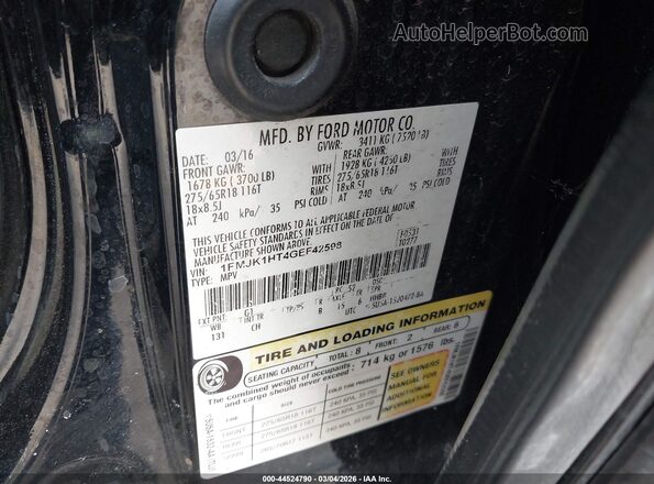 1FMJK1HT4GEF42598 2016 FORD EXPEDITION EL Black Շարժիչի բաժամունքի տեսք