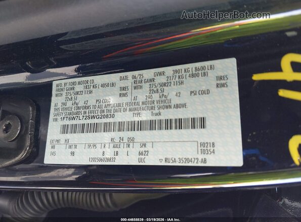 1FT6W7L72SWG20830 2025 FORD F-150 LIGHTNING Dark Blue Вид подкапотного пространства