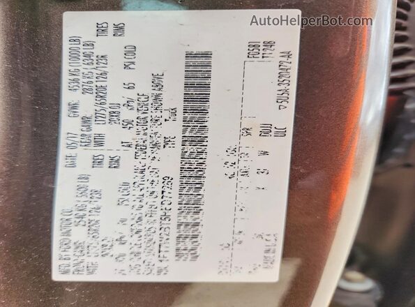 1FT7W2BT5HED77289 2017 FORD F250 Коричневый Вид наклейки с VIN-кодом