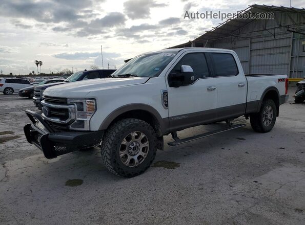 1FT8W2BT8MEE07156 2021 FORD F250 White წინა მარცხენა ხედი სამი მეოთხედიდან