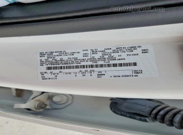 1FT8W2BT8MEE07156 2021 FORD F250 White ძრავის განყოფილების ხედი