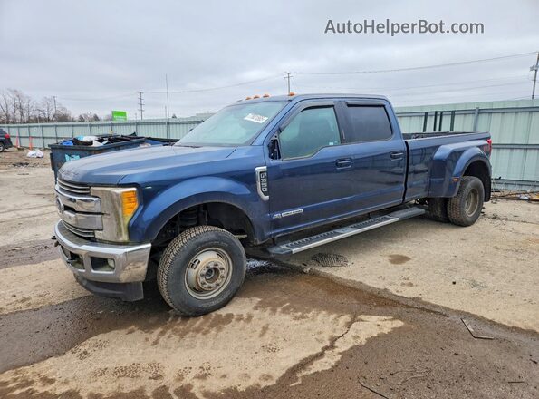 1FT8W3DT7HEE71214 2017 FORD F350 Синий Передняя левая четверть