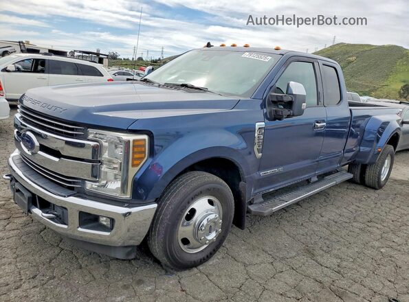 1FT8X3CT8KEC68368 2019 FORD F350 Blue Առջևի ձախ երեք քառորդ տեսարան